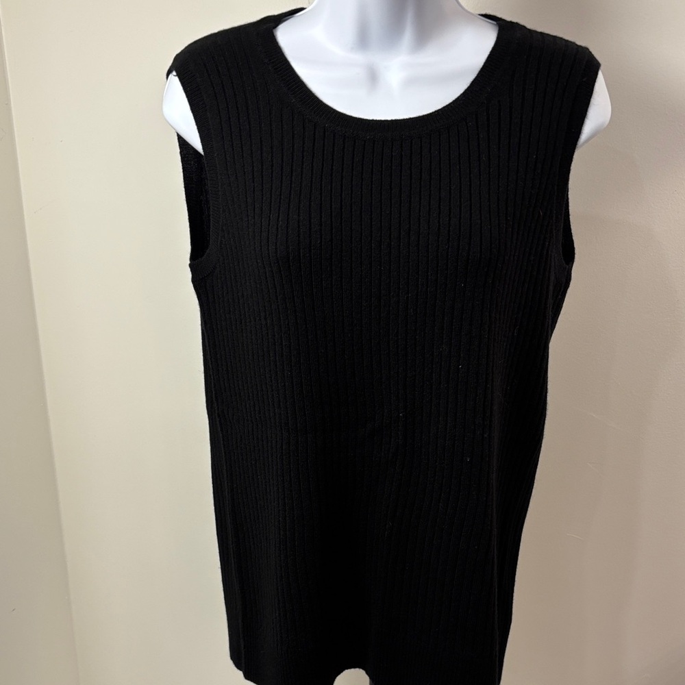 Lafayette 148 New York Black Sleeveless Sweater